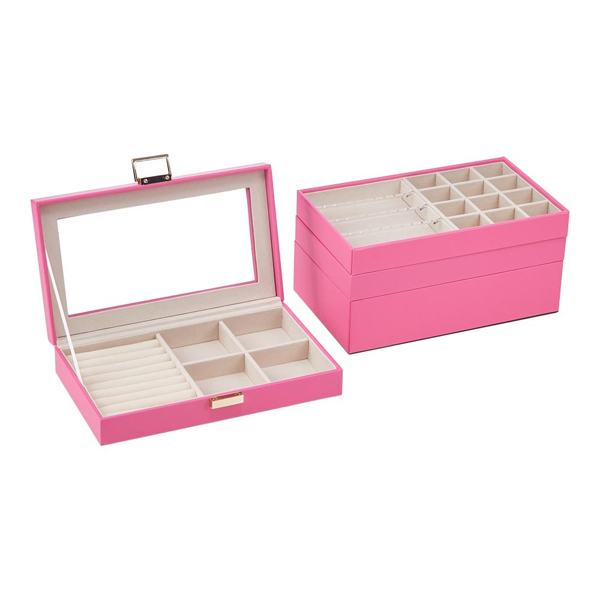 Livingandhome Jewellery Storage Box with Transparent Lid