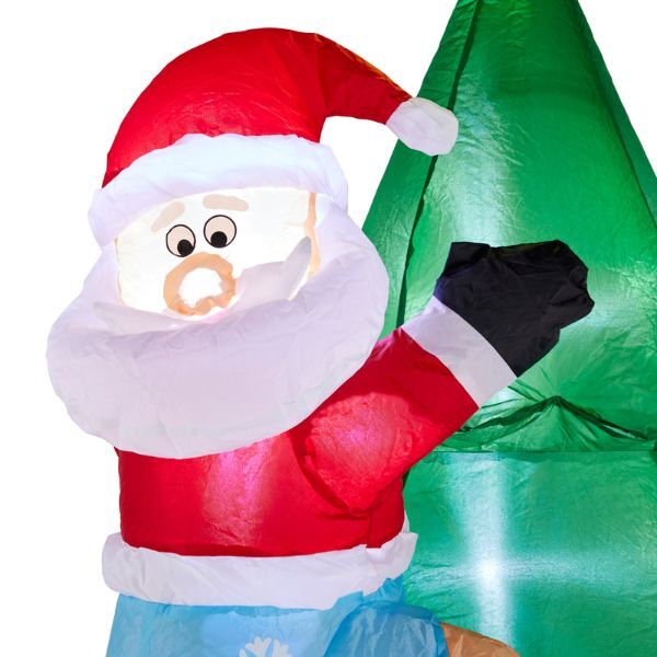 SO 210cm Christmas Inflatable Santa and Puppy