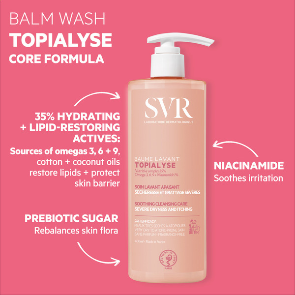 SVR TOPIALYSE 24hr Nourishing Creamy Face & Body Wash 400ml