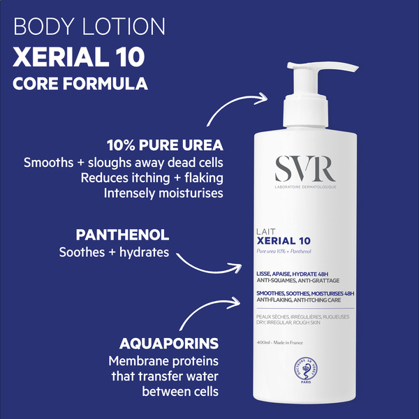 SVR XERIAL 10 Ultra-Rich 48hr Urea Body Moisturiser 400ml