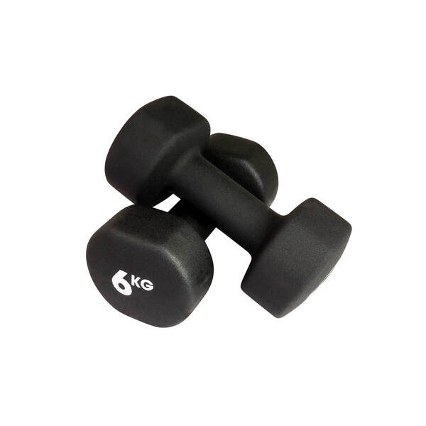 Fitness Mad 6kg Dumbbells Black