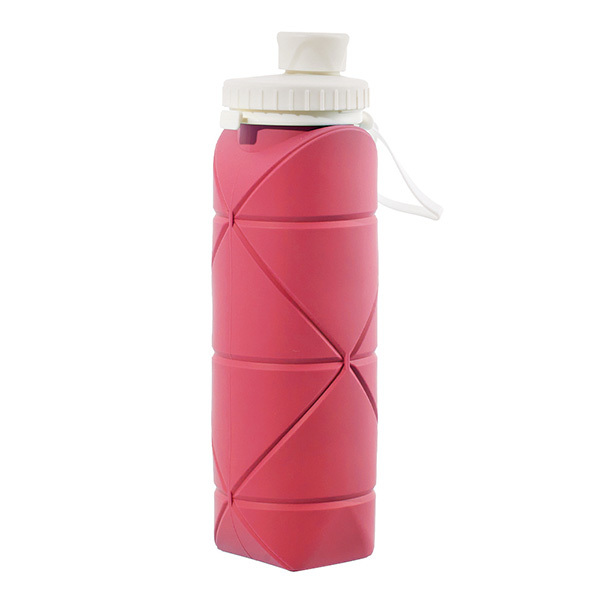 Livingandhome Collapsible Silicone Water Bottle - Pink