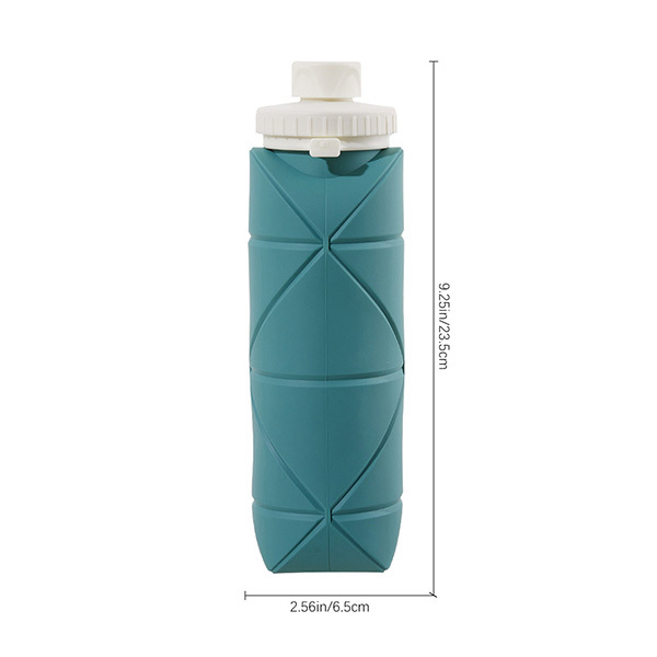 Livingandhome Collapsible Silicone Water Bottle - Green