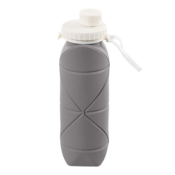 Livingandhome Collapsible Silicone Water Bottle - Grey