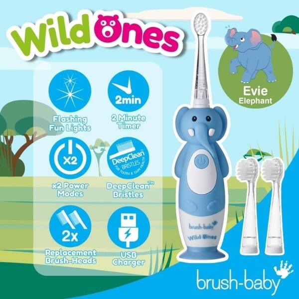 Brush Baby WildOnes™ Elephant Kids Toothbrush Gift Set