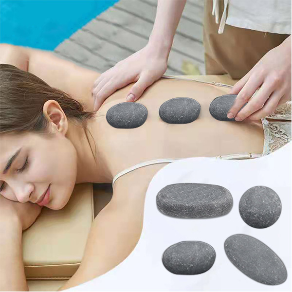 Livingandhome Basalt Massage Hot Stone Set for Spa 54Pcs