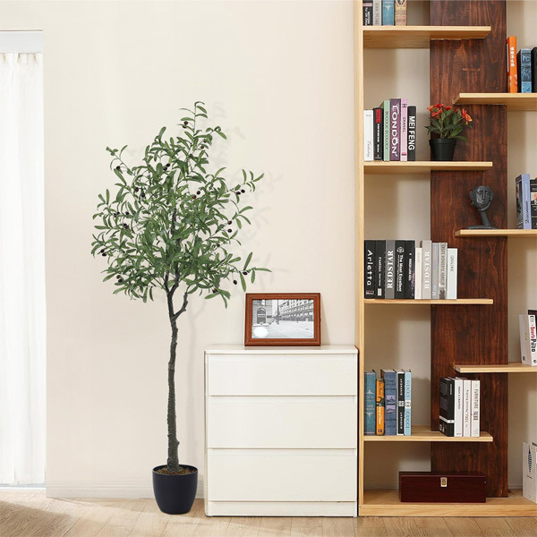 Livingandhome Artificial Olive Tree in Planter