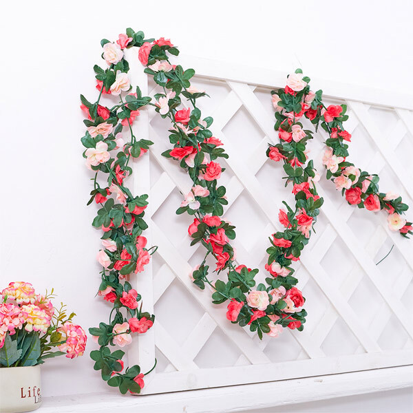 Livingandhome Fake Silk Peony Hanging Vine Garland