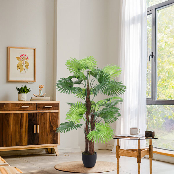 Livingandhome Artificial Palm Tree in Pot for Decoration