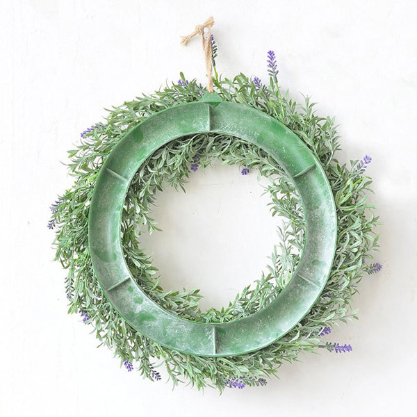 Livingandhome Round Artificial Lavender Hanging Wreat