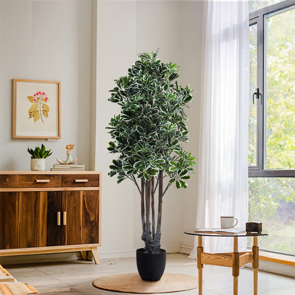 Livingandhome Artificial Schefflera Arboricola Tree in Pot