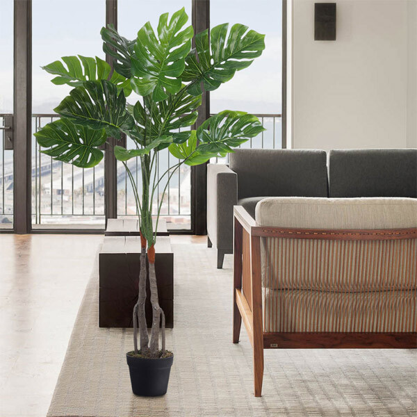 Livingandhome Artificial Monstera Deliciosa Tree in Pot