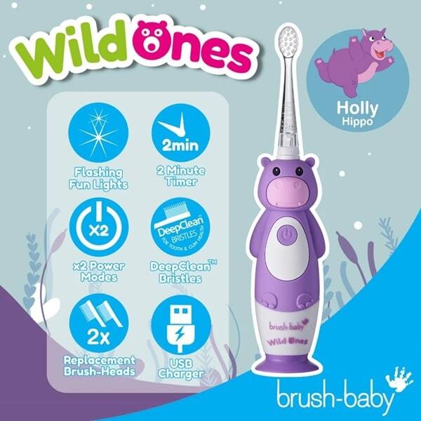 Brush Baby WildOnes™ Hippo Kids Toothbrush Gift Set