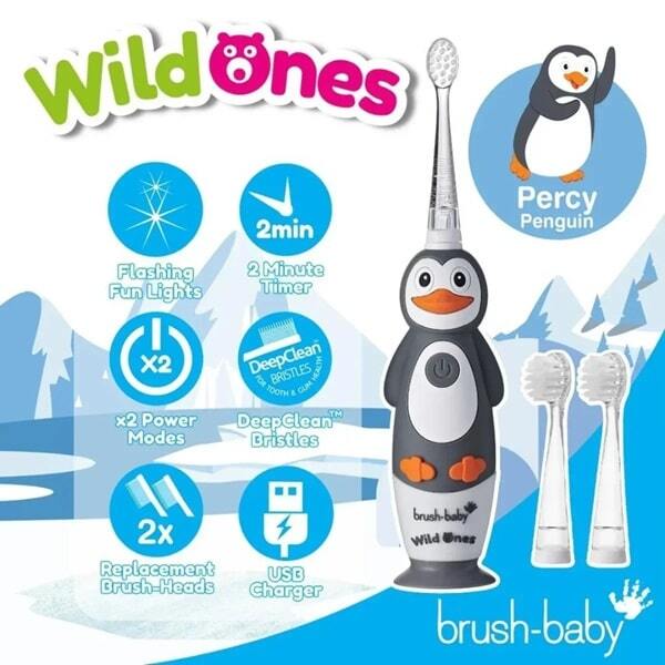 Brush Baby WildOnes™ Penguin Kids Toothbrush Gift Set