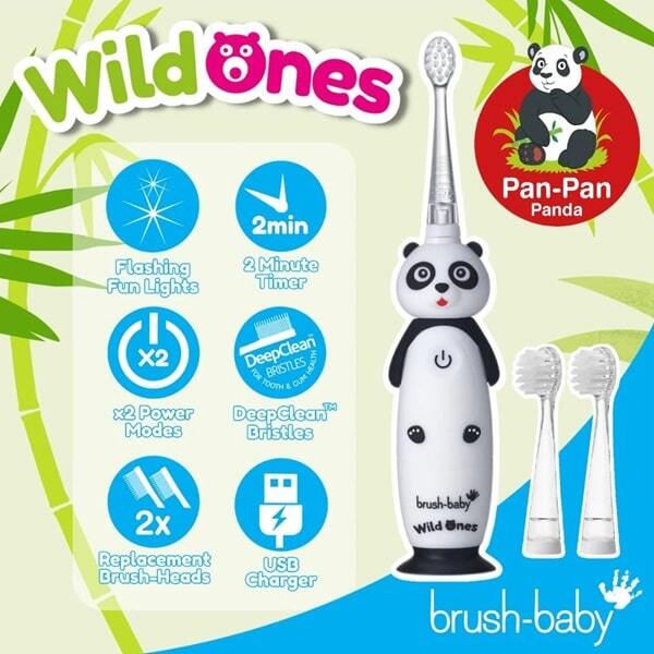 Brush Baby WildOnes™ Panda Kids Toothbrush Gift Set