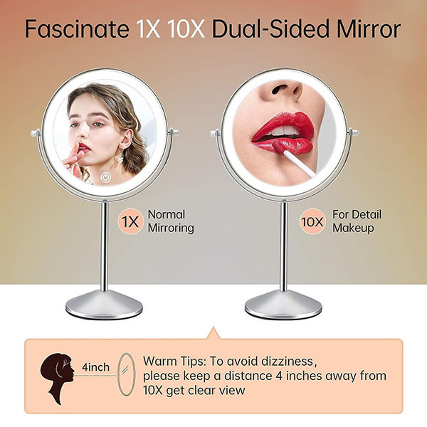 Fascinate LED Makeup Mirror with Light 30x10cm RM299A_Chrome