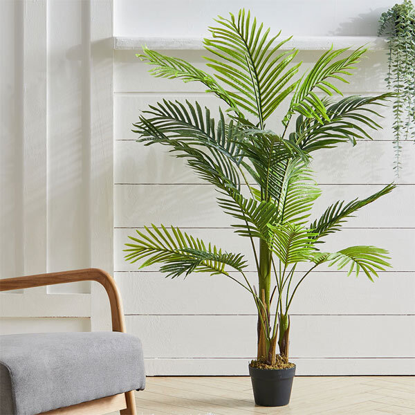 Livingandhome Artificial Bamboo Palm Tree Plant in Pot 150cm