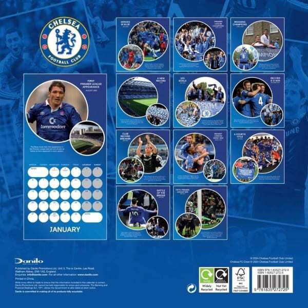 Chelsea FC Legends 2025 Square Wall Calendar (30cm x 30cm)