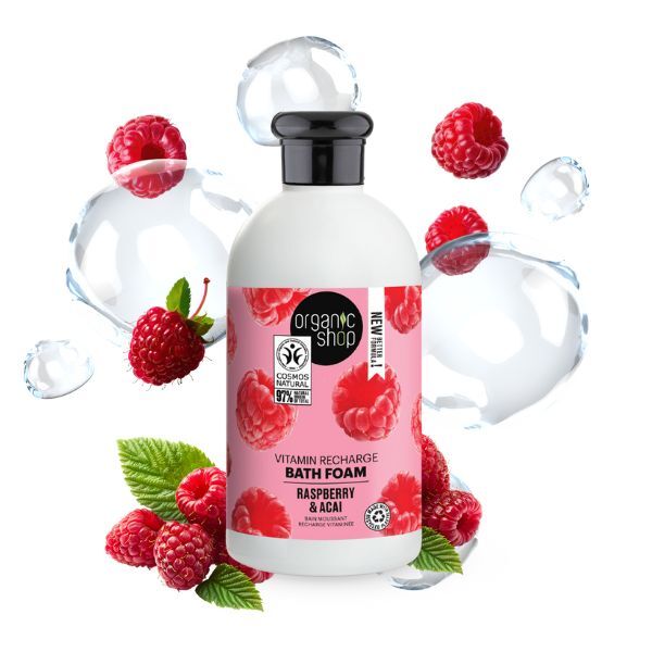 Organic Shop Vitamin Recharge Bath Foam Raspberry & Acai 500ml