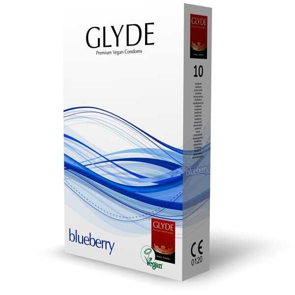 Glyde Ultra Blueberry Flavour Vegan Condoms 10 Pack