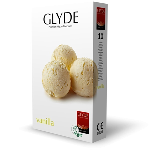 Glyde Ultra Vanilla Flavour Vegan Condoms 10 Pack