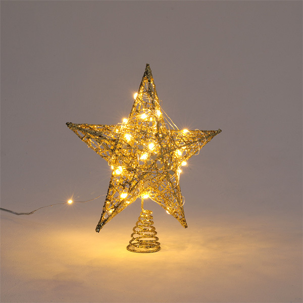 Livingandhome Star Sequins Christmas Tree Topper Large