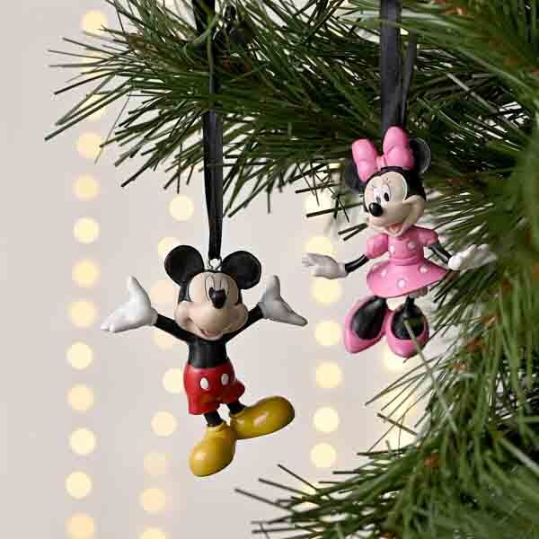 Disney Resin Hanging Decorations Set of 2 - Minnie & Mickey