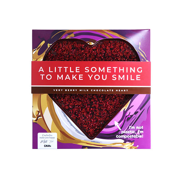 Gnaw Very Berry Chocolate Heart (Something to Make You Smile), 200g