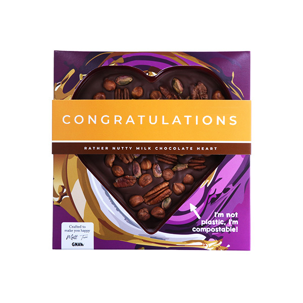 Gnaw Rather Nutty Chocolate Heart (Congratulations), 220g