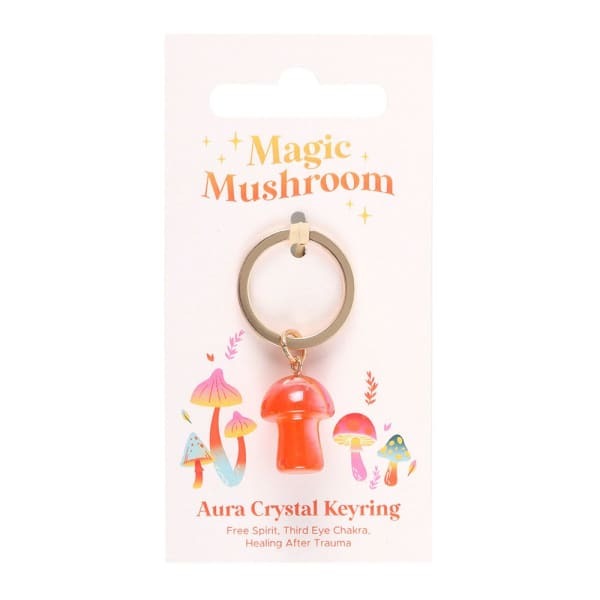 Something Different Aura Mushroom Crystal Keyring