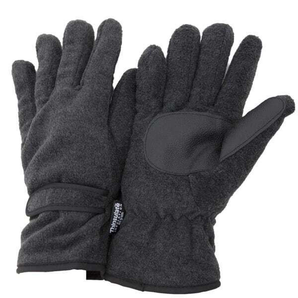 FLOSO Mens Fleece Gloves With Palm Grip (3M 40g) (M/L)