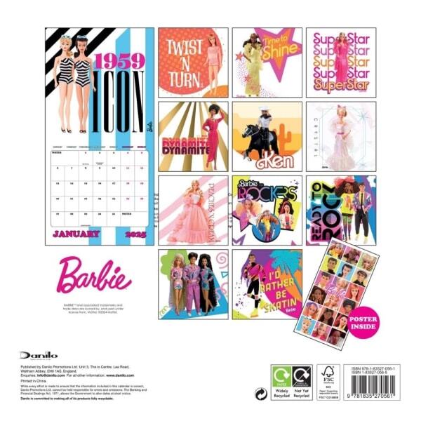 Barbie 2025 Square Wall Calendar (30cm x 30cm)