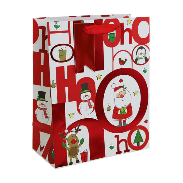 Eurowrap Ho Ho Ho Christmas Bottle Bag (Pack of 12)