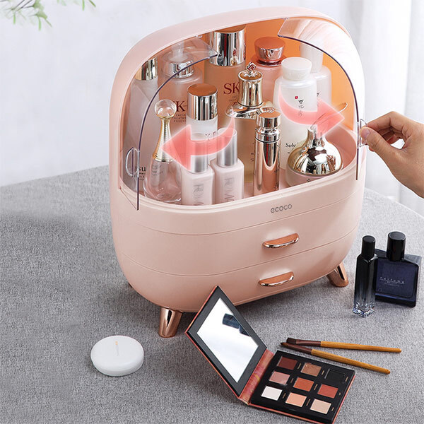 Livingandhome Transparent Makeup Organizer with Drawers