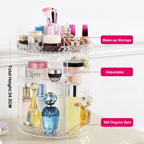 Livingandhome Rotating Multifunctional Makeup Organizer