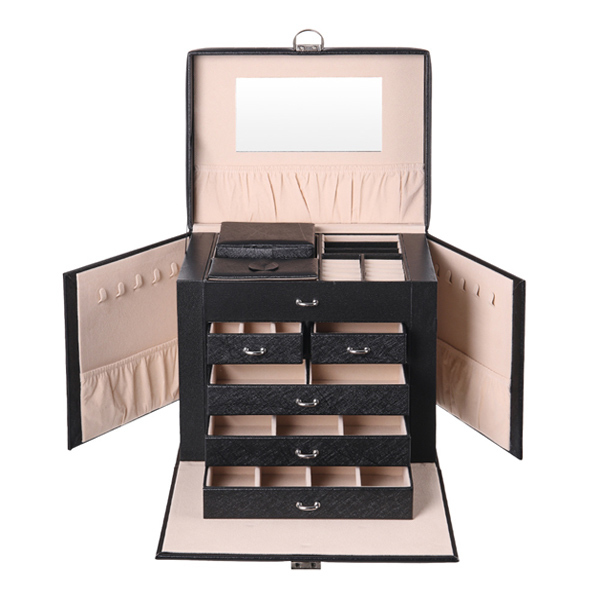 Livingandhome Multi Tier Faux Leather Jewellery Storage Box