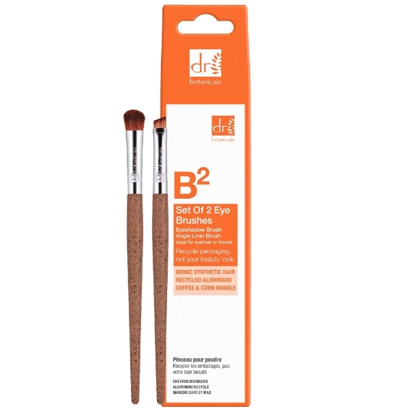 Dr Botanicals Coffee Ground Set Of 2 Eye Brushes Twin Pack