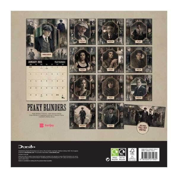 Peaky Blinders 2025 Square Wall Calendar (30cm x 30cm)