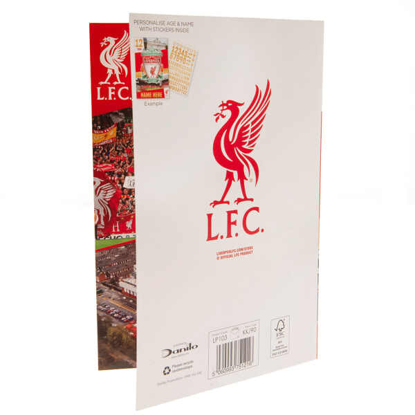 Liverpool FC Birthday Card With Stickers (22cm x 15cm)