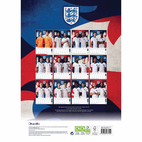 England FA 2025 A3 Calendar