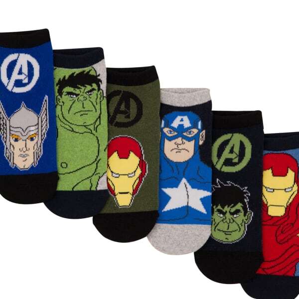 Marvel Avengers Boys Characters Socks (Pack of 6) (9 -12)