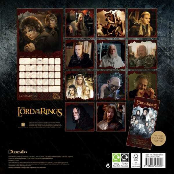 The Lord Of The Rings 2025 Square Wall Calendar