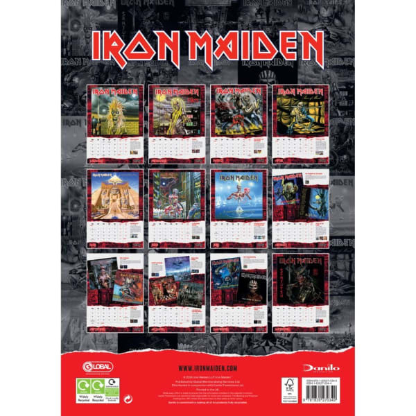 Iron Maiden 2025 A3 Wall Calendar