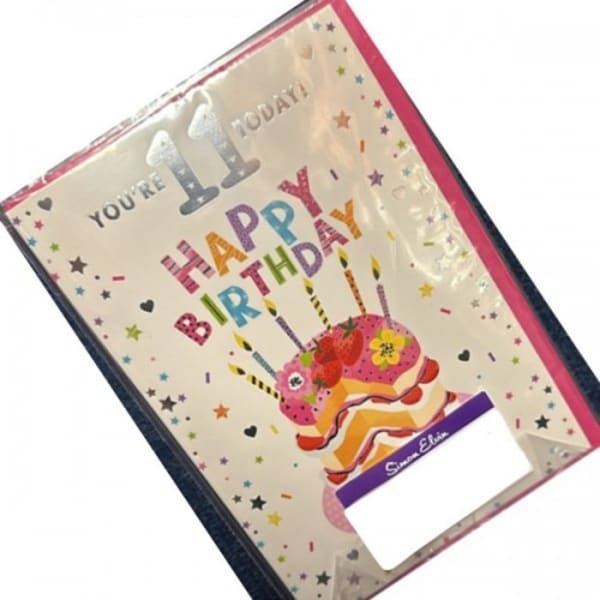 Simon Elvin Cake 11th Birthday Card (Pack of 6)