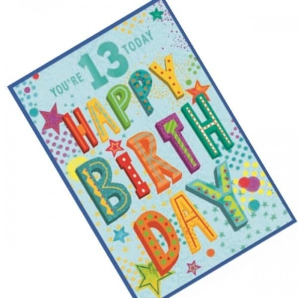 Simon Elvin You´re 13 Today Dotted Birthday Card (Pack of 6)