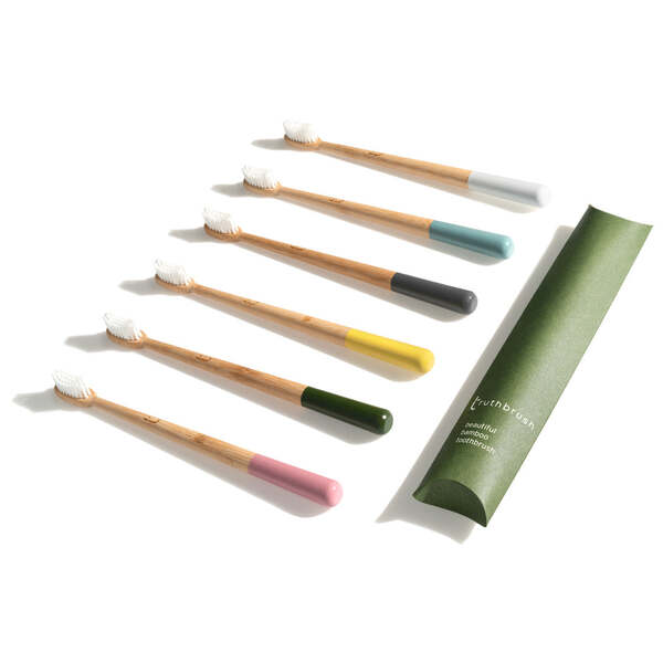 Truthbrush Bamboo Toothbrush Moss Green Med x 1 Yr Supply