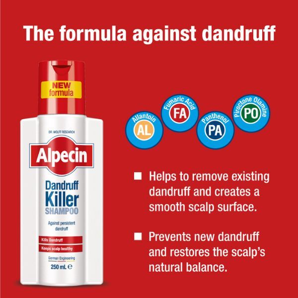 Alpecin Dandruff Killer Shampoo 2x 250ml | Removes Dandruff