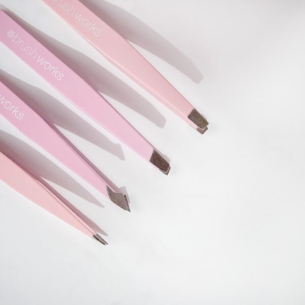 Brushworks 4 Piece Combination Tweezer Set - Pink