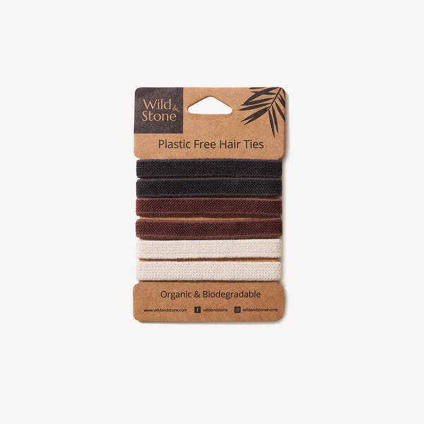 Wild & Stone | Plastic Free Hair Ties - 6 Pack - Natural