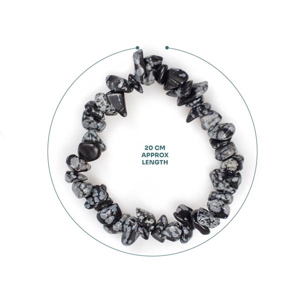 Myga Chip Bracelet - Snowflake Obsidian